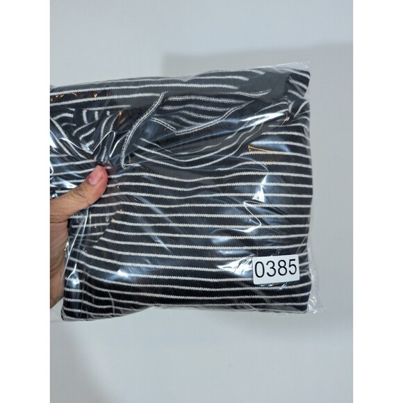 INMAN Womens Mock Neck Striped Sweater Sz L Mature Old Money Preppy Quiet - Picture 8 of 8